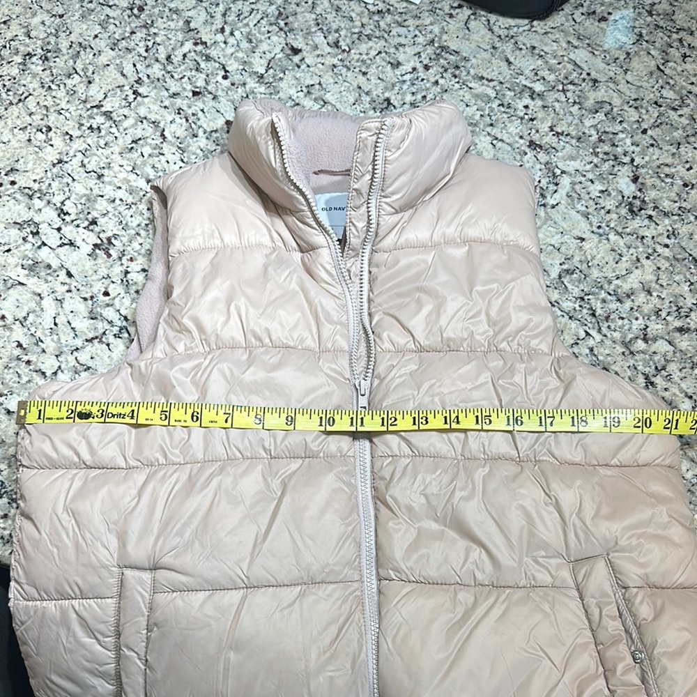 Old Navy Women’s Dusty Pink‎ Quilted Puffer Vest Snap Pocket Full Zip Size L - Picture 7 of 7